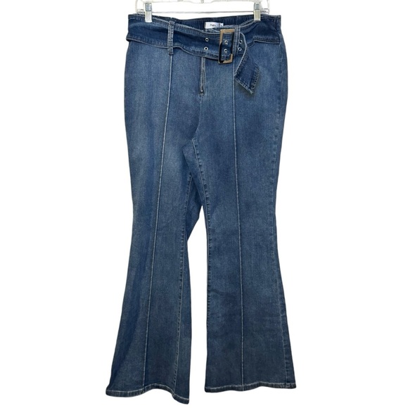 Rue + Y2K 90s style flare leg front seam denim jeans womens 14 rue 21 plus size - Picture 1 of 10